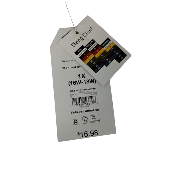 Time and Tru Womens XL Peri Ocean Blue 1X Mid Rise Bikini Bottoms - Picture 6 of 6